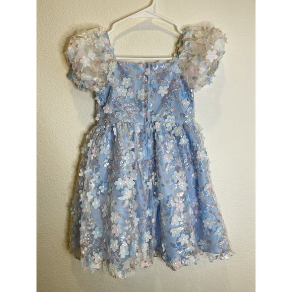 Rare Editions Girls Dress Size 6 Light Blue Sparkle Sequins Party Holiday - Picture 8 of 10